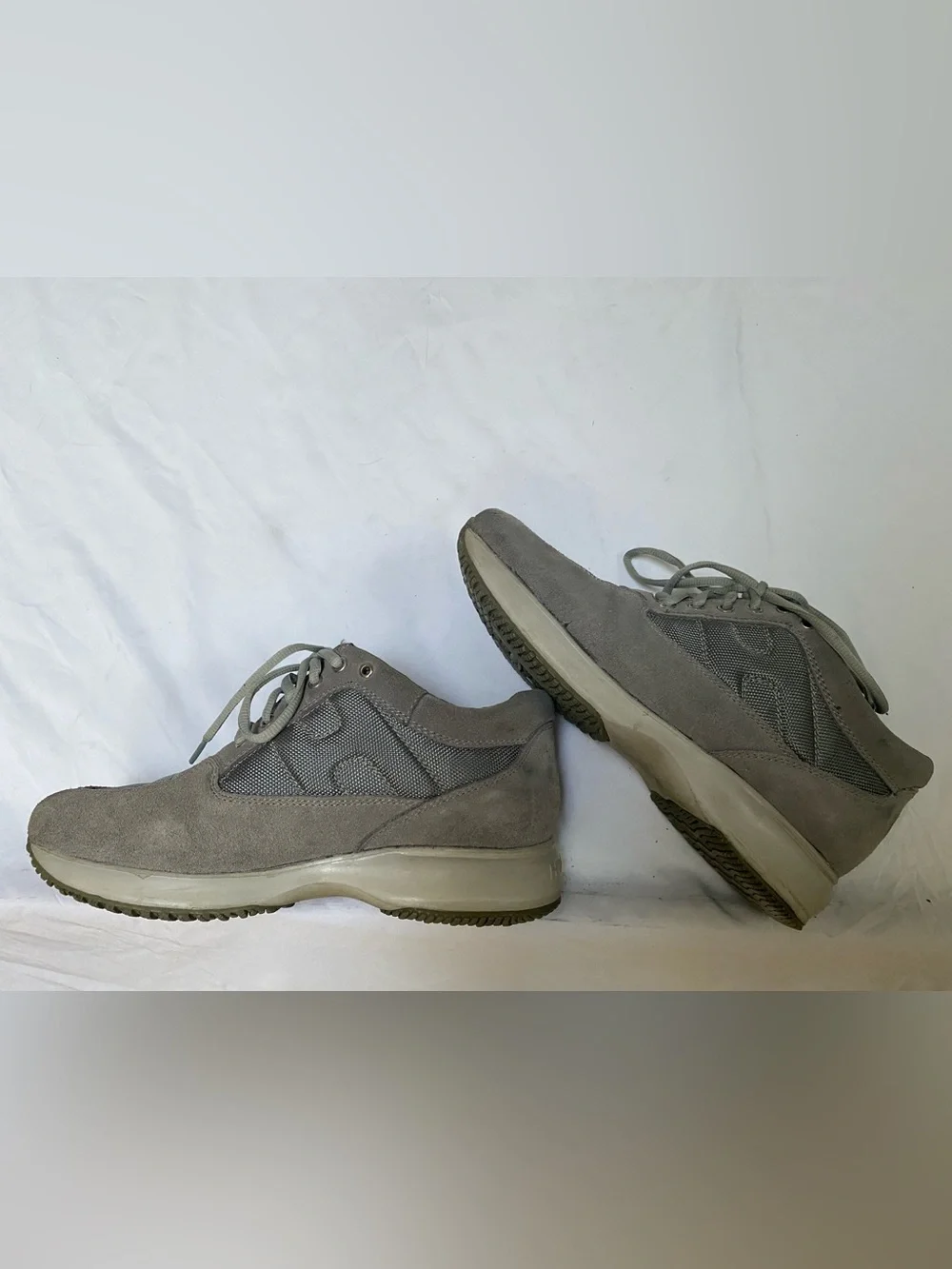 Hogan Men's Grey Suede & Mesh Sneakers